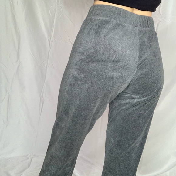 Activeology Grey Velour Velvet Straight leg Elastic Waist High Rise Sweat Pants - Picture 3 of 5